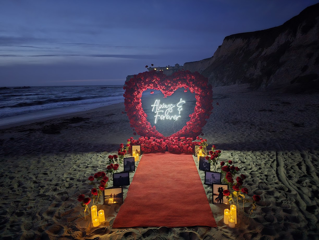 The Ever After Package with Framed Photos in the Walkway