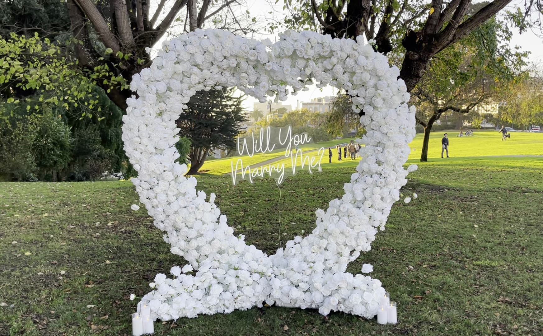 The Little Secret – white heart arch at Alta Plaza Park, San Francisco